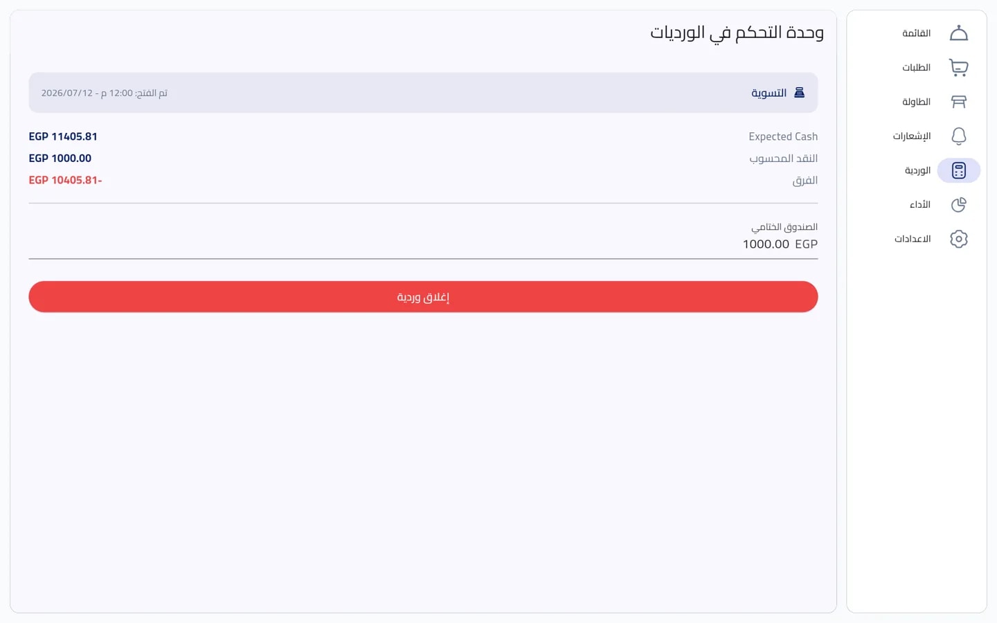 فتح الوردية ووضع العهدة